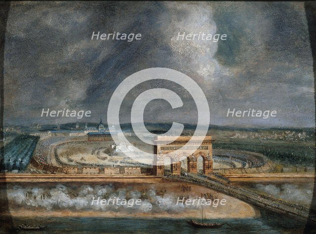 Festival of the Federation, seen from Chaillot hill, July 14, 1790, between 1790 and 1795. Creator: Unknown.