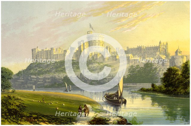 Windsor Castle, Berkshire, the Royal residence, c1880. Artist: Unknown