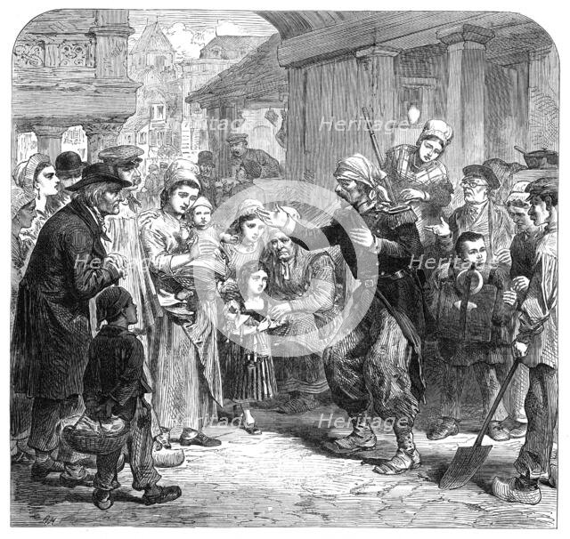 A wounded French soldier returned home, 1871. Creator: Unknown.