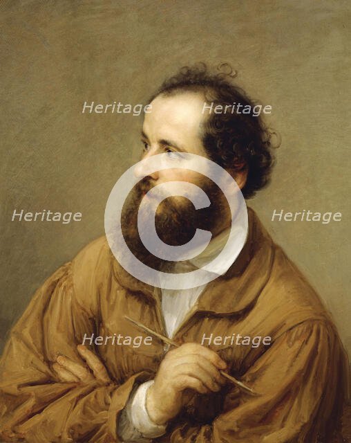 Portrait of painter Giacomo Trécourt (1812-1882), c.1848. Creator: Carnovali, Giovanni (1804-1873).