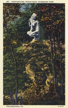 Teedyuscung, Indian Rock, Fairmount Park, Philadelphia, Pennsylvania, USA, 1933. Artist: Unknown