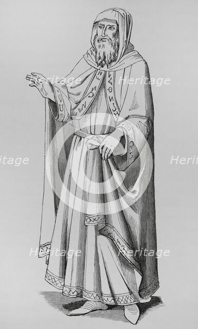 Costume of an Italian Jew in the 15th century, (1878).  Creator: Unknown.