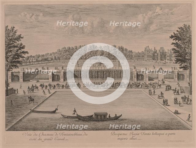 Chateau Fontainebleau from the Grand Canal. Creator: Jacques Rigaud (French, 1681-1754).