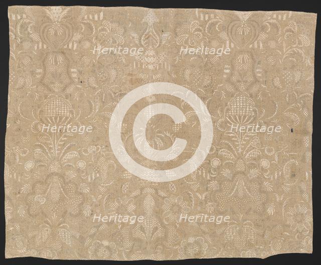 Fragment of Embroidered Cloth, 1700s. Creator: Unknown.