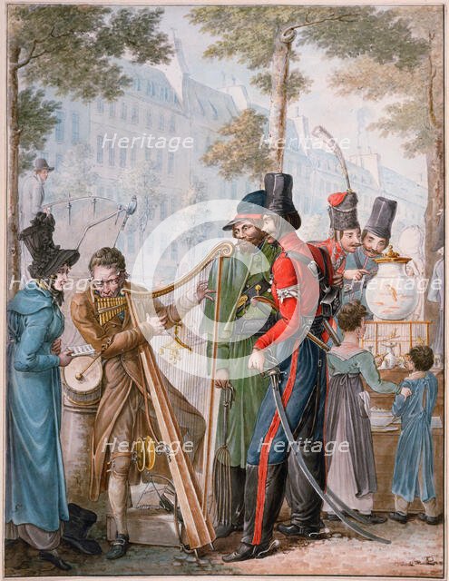 Occupation russe à Paris (Russian Cossacks in Paris, 1814), 1814-1817. Creator: Opiz, Georg Emanuel (1775-1841).