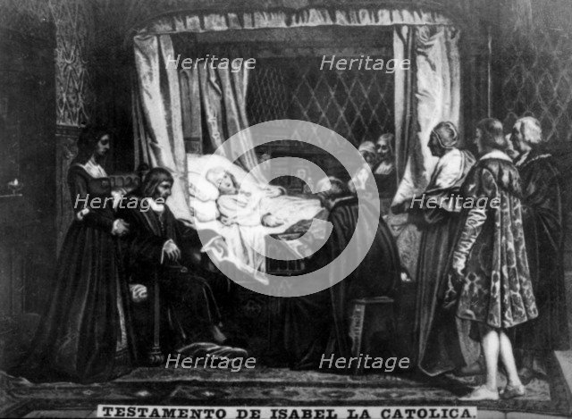Testament of Isabel the Catholic, (16th century), 1920s. Artist: Unknown