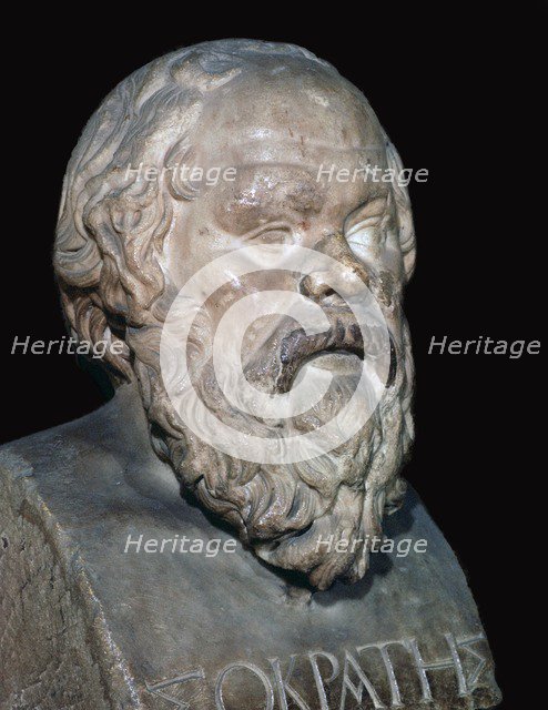 Bust of the Greek philosopher Socrates, 5th century BC. Artist: Unknown