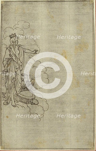 Study for Lucain's "La Pharsale", Canto I, Standing Female Figure with Crown, c. 1766. Creator: Hubert Francois Gravelot.