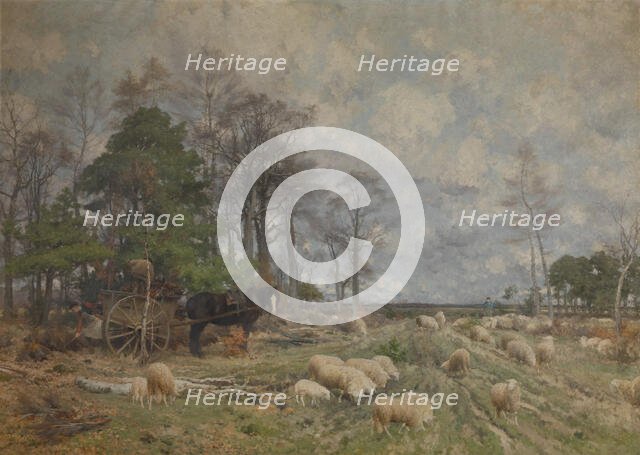 Heathland in Spring, c1870-1890. Creator: Florent Crabeels.