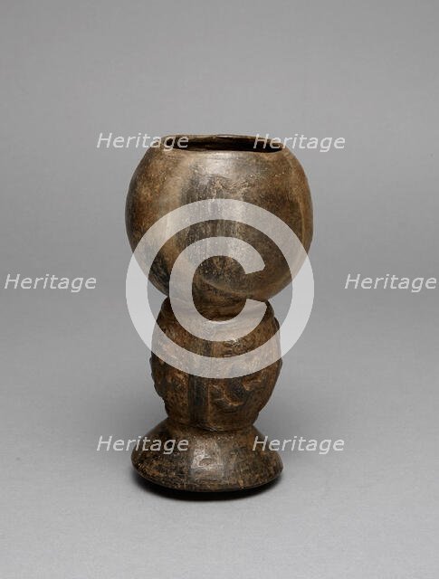 Blackware Incense Burner with Relief Depicting Felines, A.D. 1200/1450. Creator: Unknown.