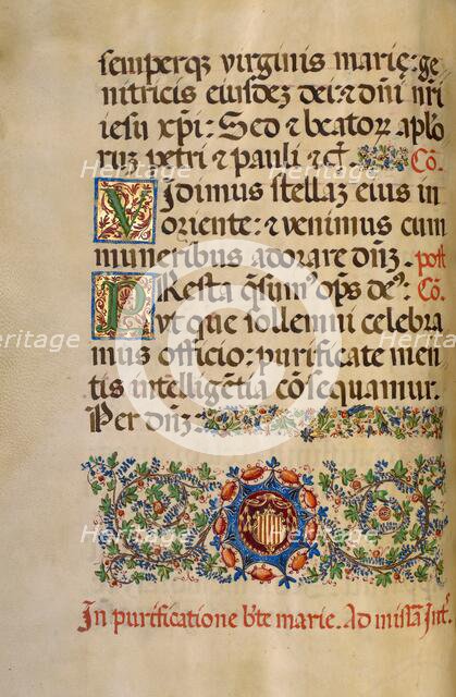 Decorated Initial V: Decorated Initial P; Missal of Bishop Antonio Scarampi, 1567. Creator: Fra Vincentius a Fundis.
