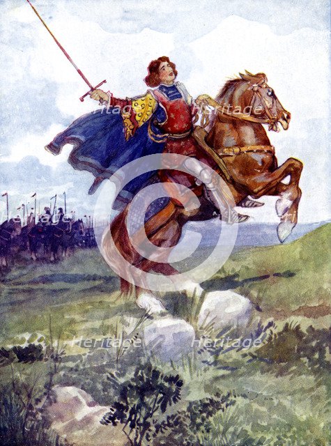 A knight riding a rearing horse. Artist: Unknown