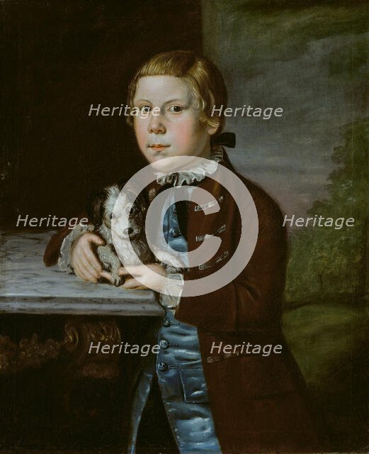 Boy of Hallett Family with Dog, 1766/76. Creator: Unknown.