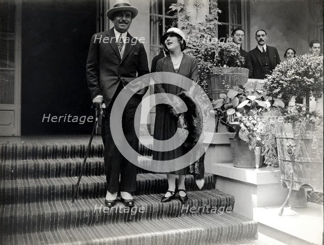 Mary Pickford (1893-1979), film actress born in Canada, with her husband Douglas Fairbanks, also …