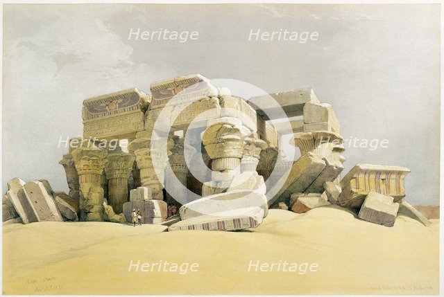 'Ruins of the Temple of Kom Ombo', Egypt, c1845. Artist: David Roberts