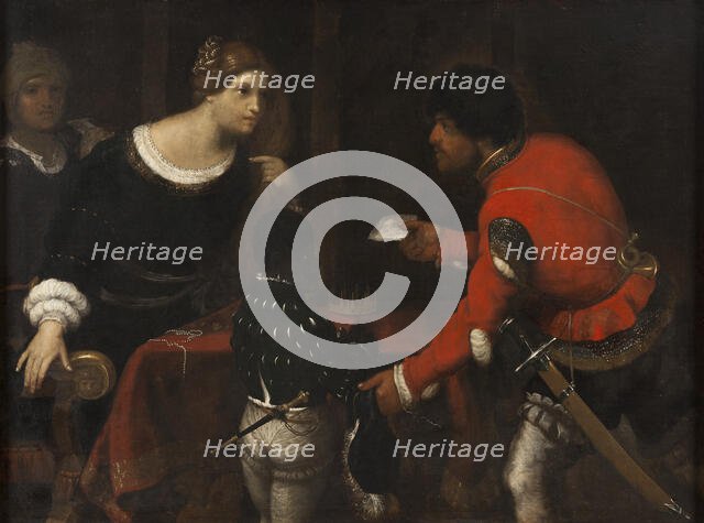 Caterina Cornaro, Queen of Cyprus, Receiving a Letter from the Council, 16th century. Creator: Giuseppe Caletti.