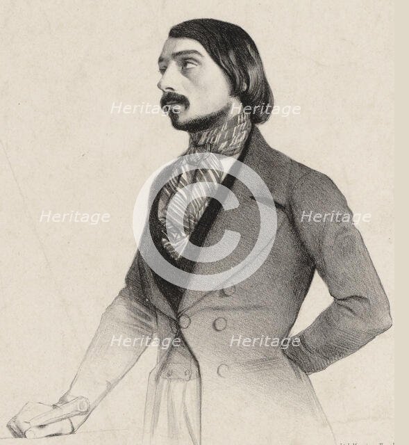 Portrait of the composer Louis Abadie (1814-1858), 1850. Creator: Delfosse, Eugène (1825-1865).