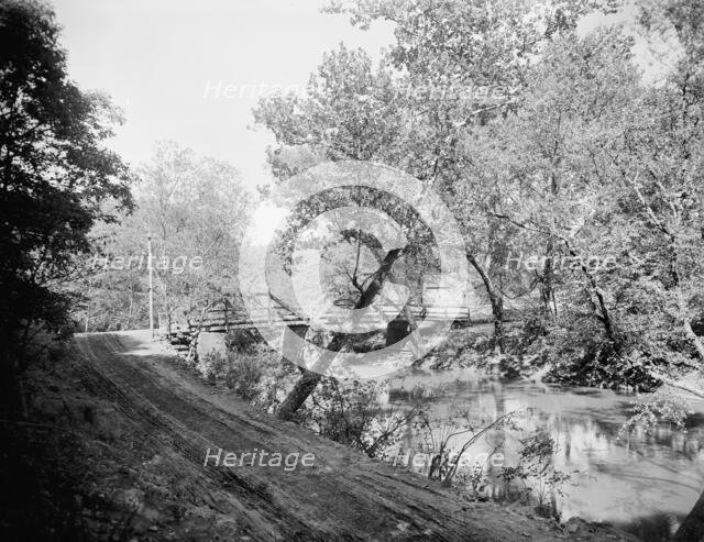 Waterworks bridge on the Swannanoa, Asheville, N.C., between 1895 and 1910. Creator: Unknown.