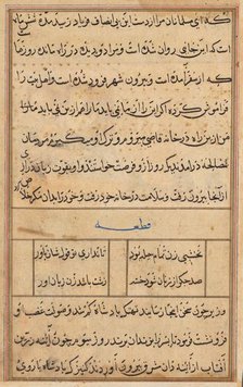 Page from Tales of a Parrot (Tuti-nama): text page, c. 1560. Creator: Unknown.