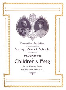 'Coronation Festivities in connection with the Borough Council Schools, 1911', (1917).  Artist: Unknown.
