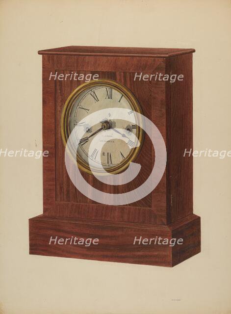 Shelf Clock, c. 1940. Creator: Harry Eisman.