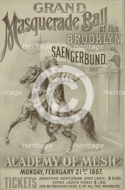 Grand masquerade ball of the Brooklyn Saengerbund, c1887. Creator: Unknown.