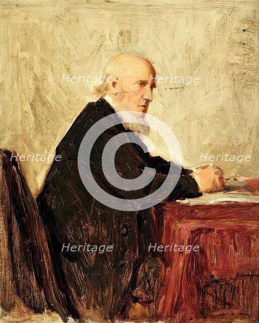 Minister Seated At Table, c1890-1910. Creator: George Reid.