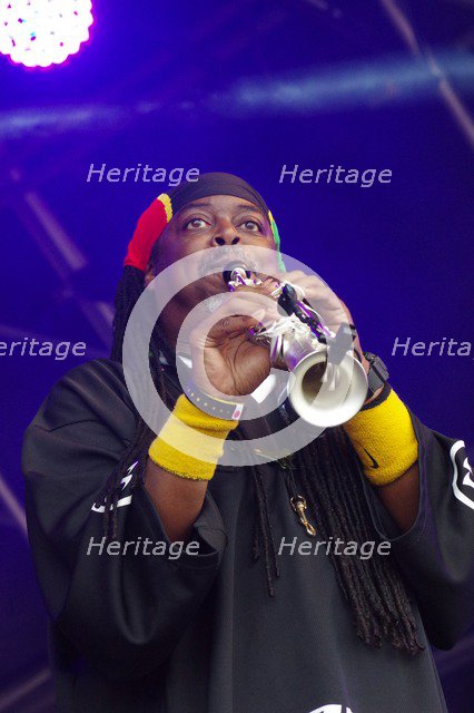 Courtney Pine, Love Supreme Jazz Festival, Glynde Place, East Sussex, 2014. Artist: Brian O'Connor.