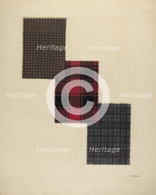 Zoar Cloth Samples, c. 1937. Creator: Jerry Guinta.