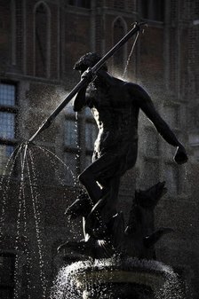 Neptune's Fountain by Abraham van den Block and Piotr Husen, Gdansk, Poland, 2015. Creator: Unknown.