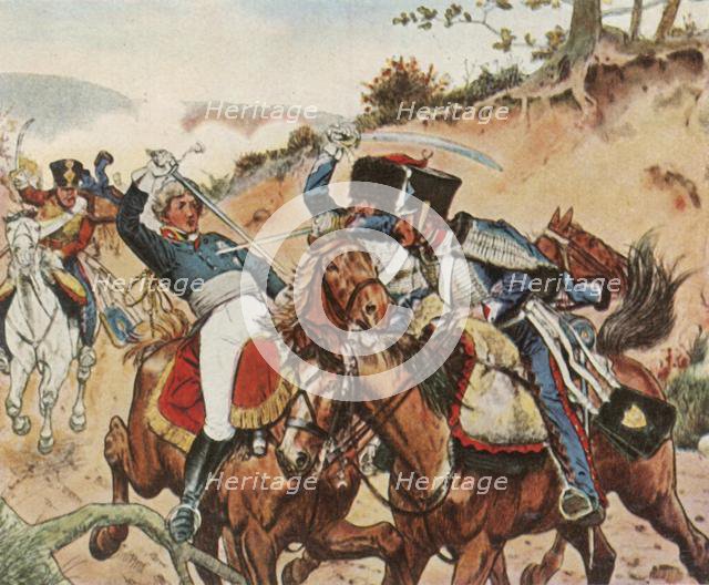 Heroic death of Prince Louis Ferdinand of Prussia at Saalfeld, 10 October 1806, (1936).  Creator: Unknown.