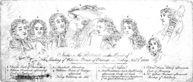 'Index to...the landing of William Prince of Orange at Torbay, November 5th 1688.', (1830s?). Artist: Unknown.