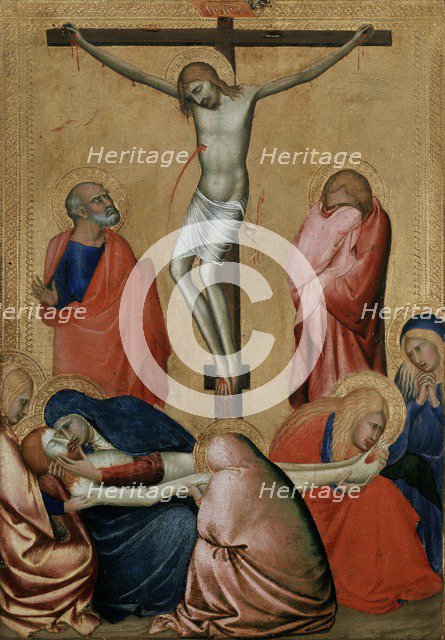The Crucifixion and Lamentation, 14th century. Artist: Barna da Siena.