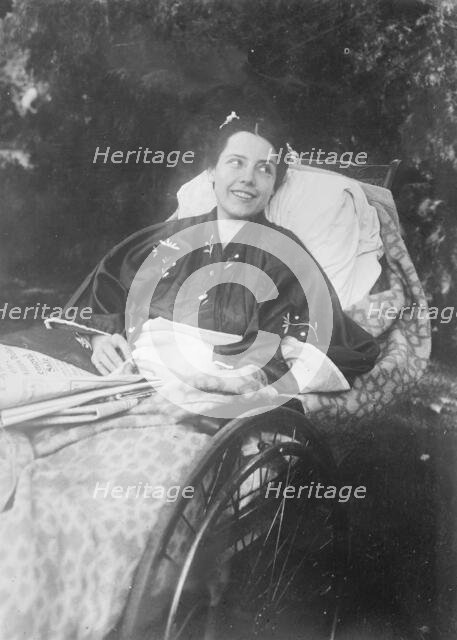 Marjorie Mahr in wheel chair, 1910. Creator: Bain News Service.