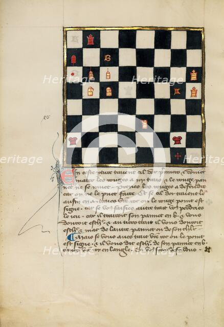 Chess Problem; Book of Chess Problems, late 14th century. Creator: Unknown.