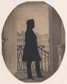Silhouette of a Young Man Before an Open Window, Facing Right, before 1860. Creator: William Henry Brown.