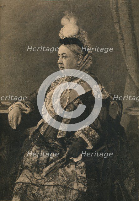 'Her Majesty the Queen in the dress worn at the Jubilee Commemoration in Westminster Abbey, 1887. Artist: Unknown