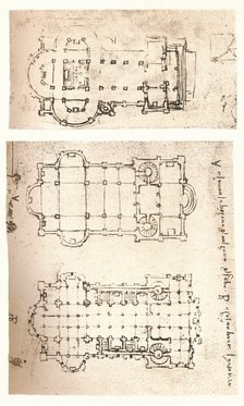 Two plans of churches, c1472-c1519 (1883). Artist: Leonardo da Vinci.