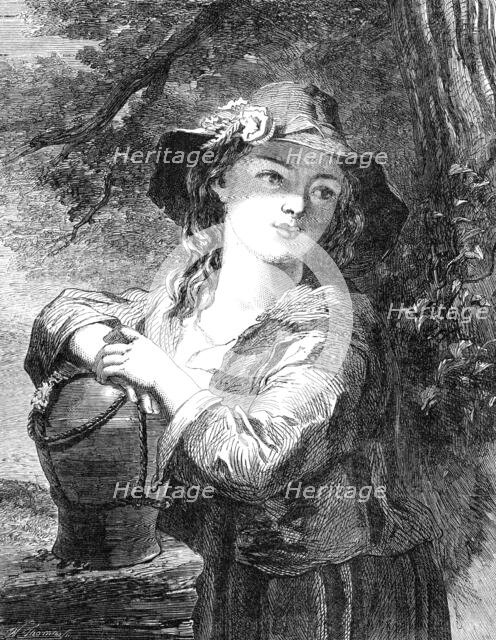 "The Day Dream", by J. Hill, in the Exhibition of the Society of British Artists, 1862. Creator: W Thomas.