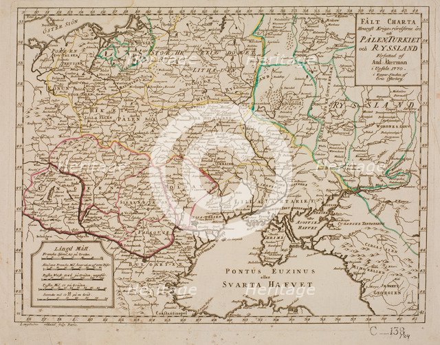 The theater of the Russo-Turkish War. Poland, Turkey and Russia , 1770.