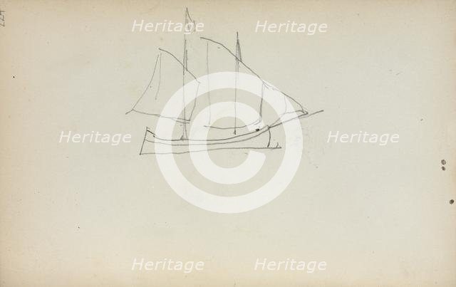 Italian Sketchbook: Sailboat (page 224), 1898-1899. Creator: Maurice Prendergast (American, 1858-1924).