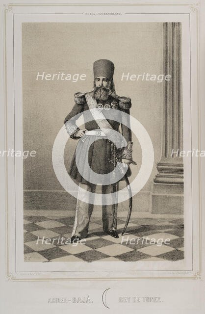 Ahmad I ibn Mustafa, (1806-1855), Bey of Tunisia from 1837 to 1855, 1852. Creator: Julio Donón.