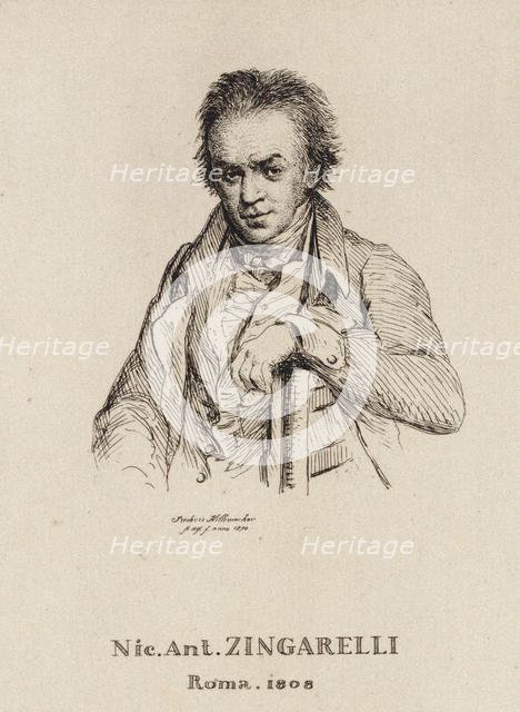 Portrait of the Composer Nicola Antonio Zingarelli (1752-1837). Creator: Hillemacher, Frédéric Désiré (1811-1886).