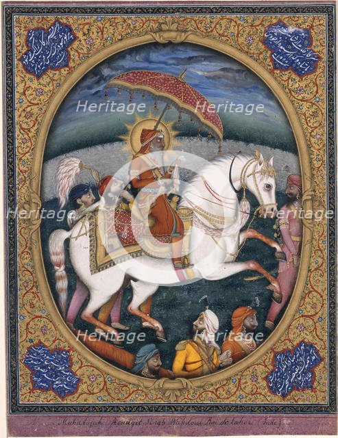 Maharaja Ranjit Singh, 1841. Creator: Imam Bakhsh Lahori (active 1830s-1840s).