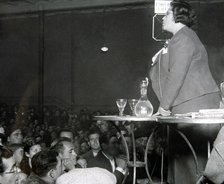 Federica Montseny (1905-1994), a Spanish anarchist leader miting in Valencia.