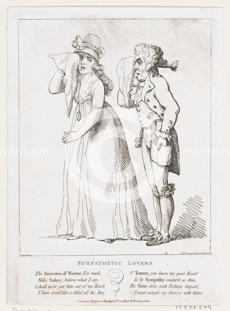 Sympathetic Lovers, February 6, 1797., February 6, 1797. Creator: Thomas Rowlandson.