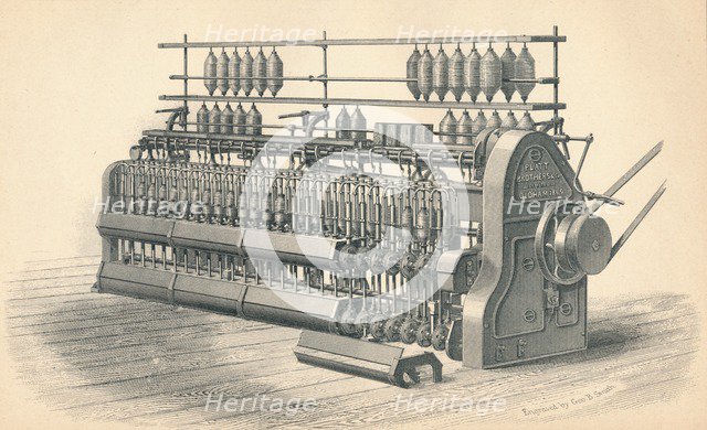 Finishing Roving Frame, by Platt, Brothers & Co. Oldham', 1874. Artist: GB Smith.
