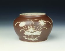 Pinghe brown jar with herons and lotus, Late Ming dynasty, China, 1600-1644. Artist: Unknown