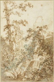 Capriccio with Fountain and Frolicking Swans, 1772. Creator: Jean Baptiste Marie Huet.