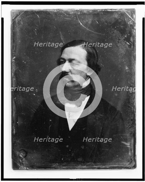 Henry William Herbert, head-and-shoulders portrait, three-quarters to left..., between 1844 and 1860 Creator: Mathew Brady.